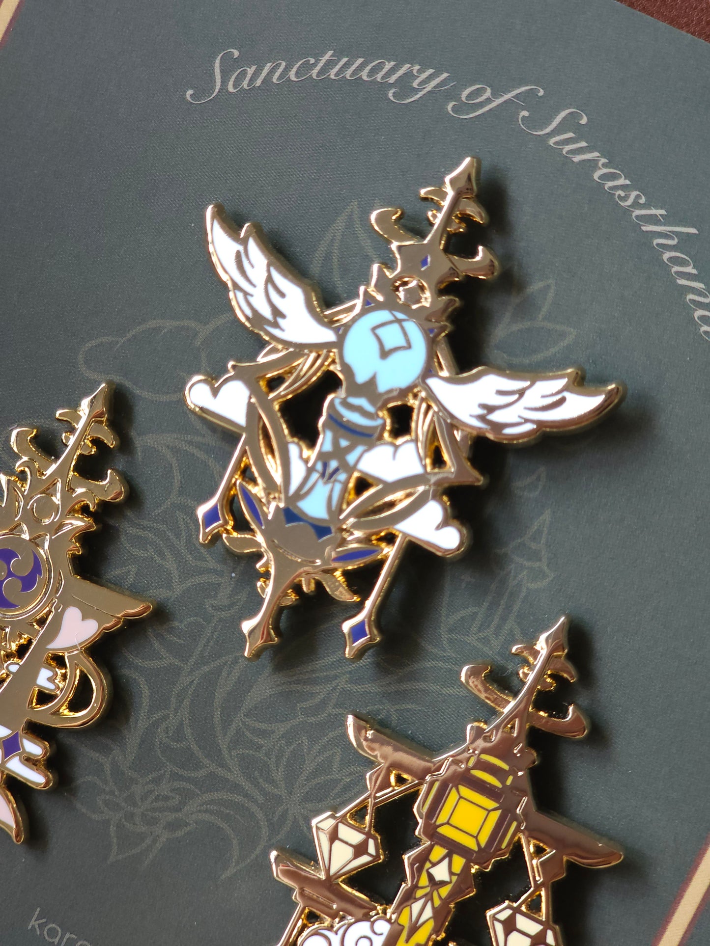 Genshin Impact Sanctuary of Surasthana Enamel Pins | Gnosis Pins Anemo Geo Electro