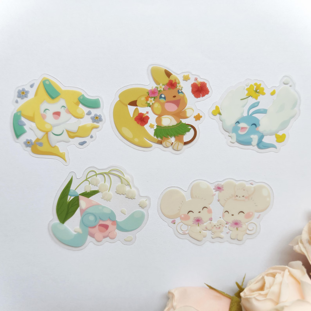 Spring Pocket Friends Clear Stickers