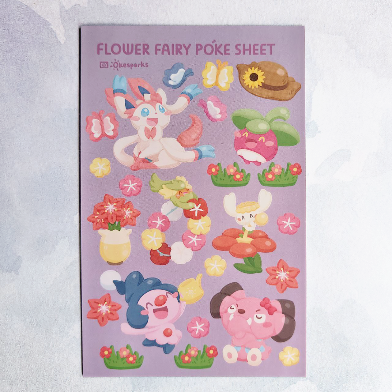 Fairy Puffs | Flower Fairy | Garden Fairy Poke Sticker Sheets