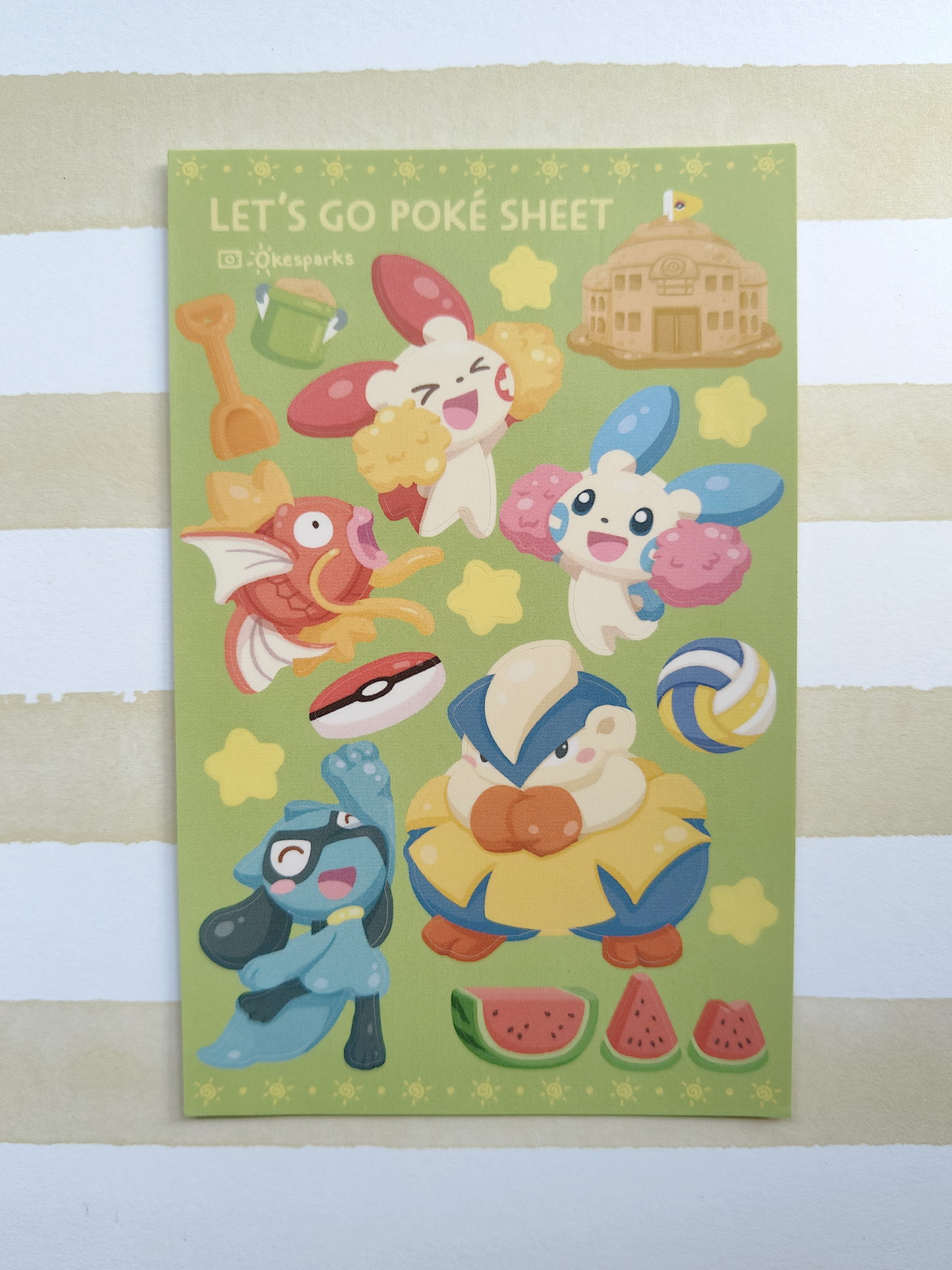 Surf's Up & Let's Go Poke Sticker Sheets