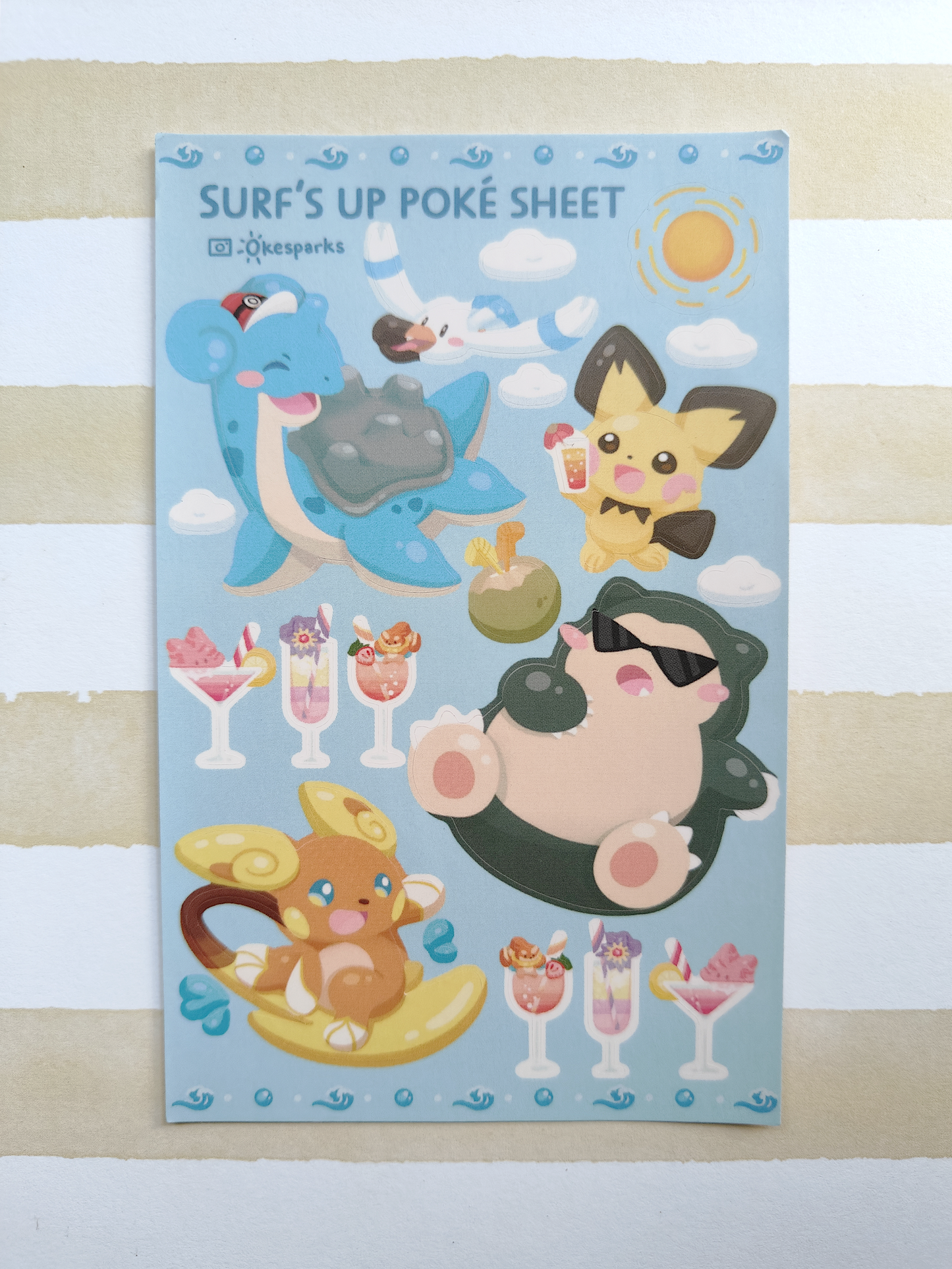 Surf's Up & Let's Go Poke Sticker Sheets