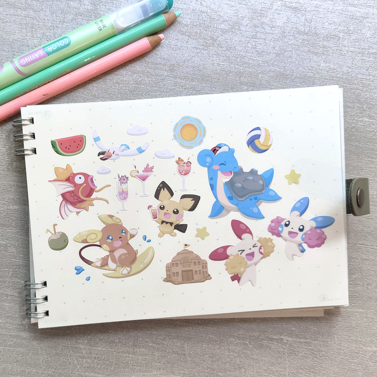 Surf's Up & Let's Go Poke Sticker Sheets