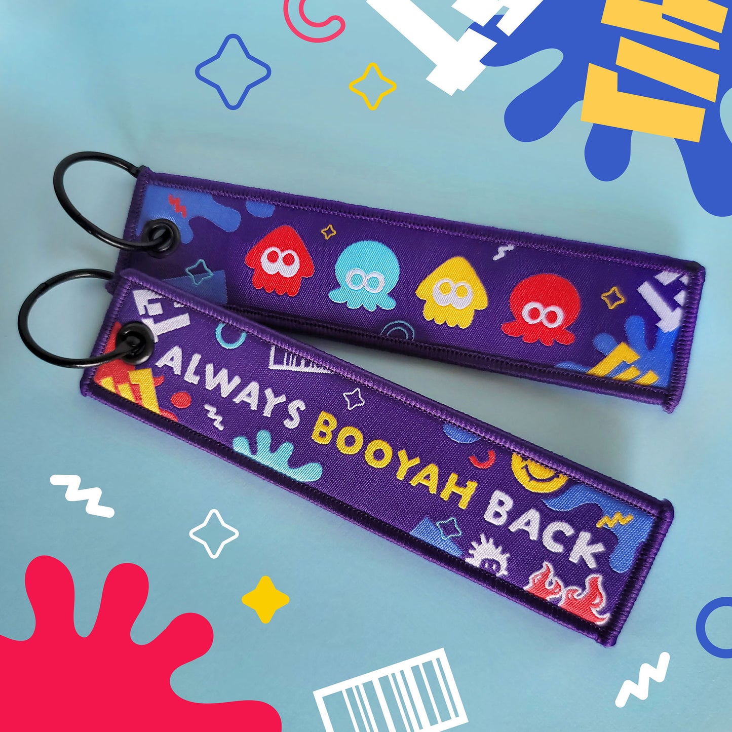 Splatoon Always Booyah Back Embroidered Tag