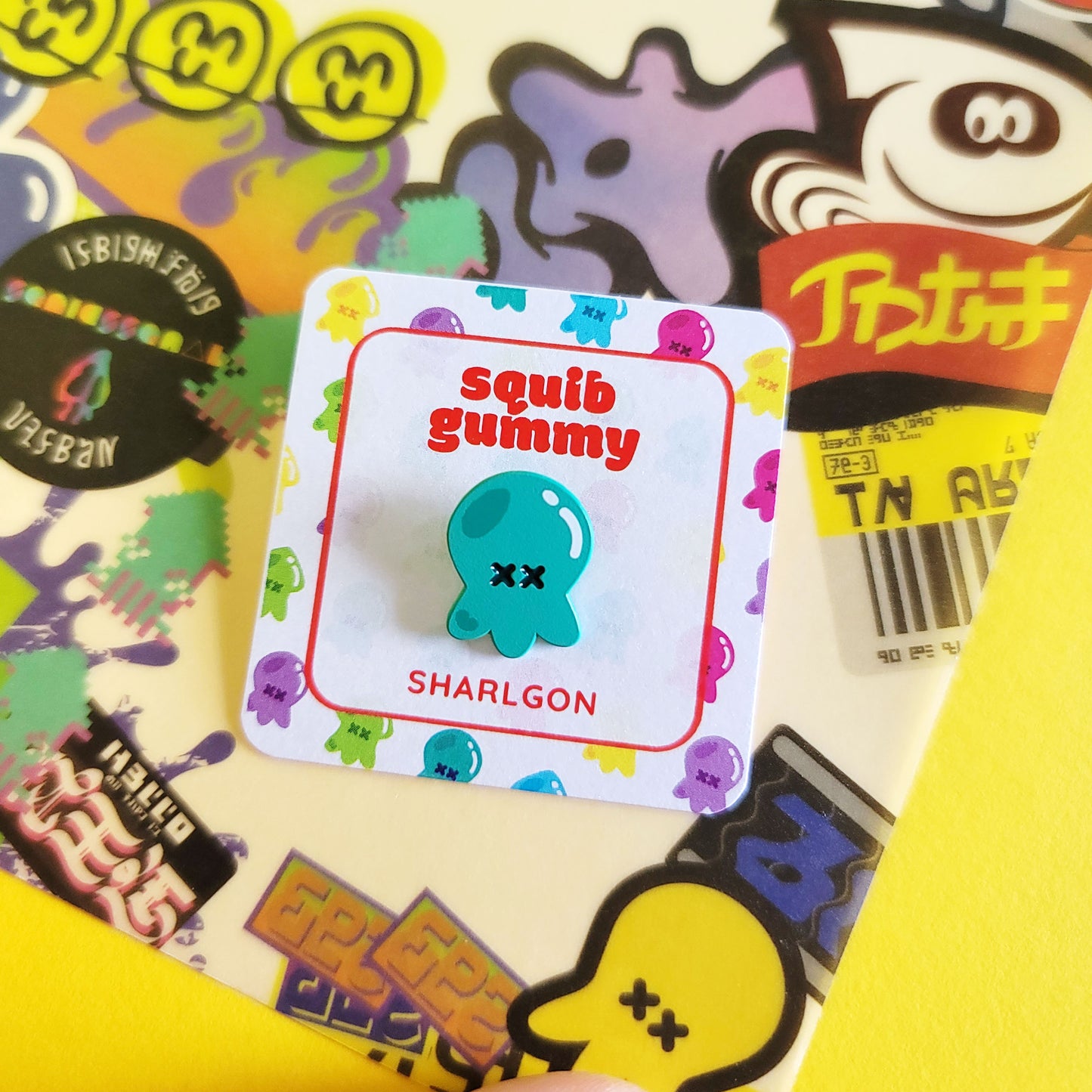 Splatoon Gummy Squib Mini Pins