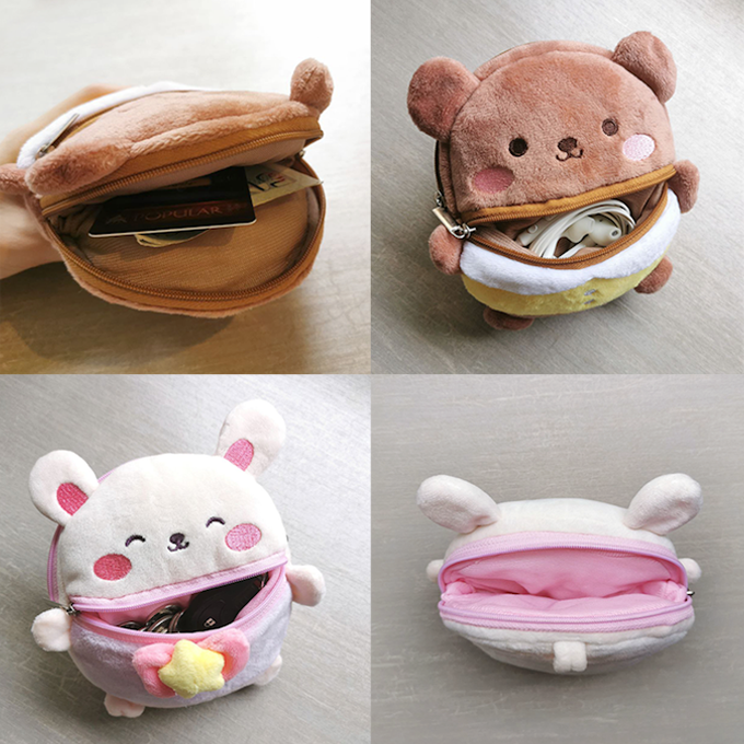 Bear & Bunny Plush Pouches