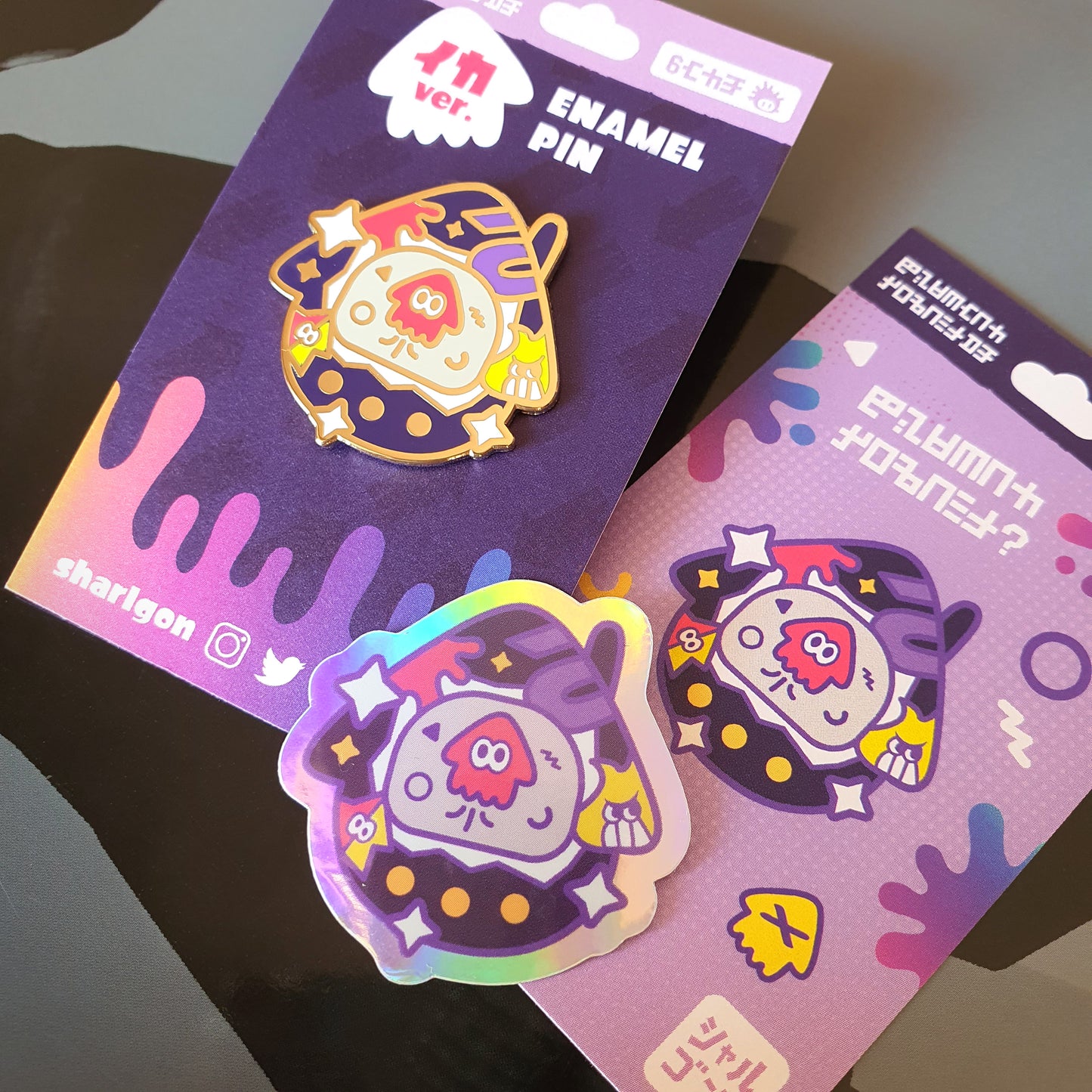 Ika & Tako-gotchi Enamel Pin