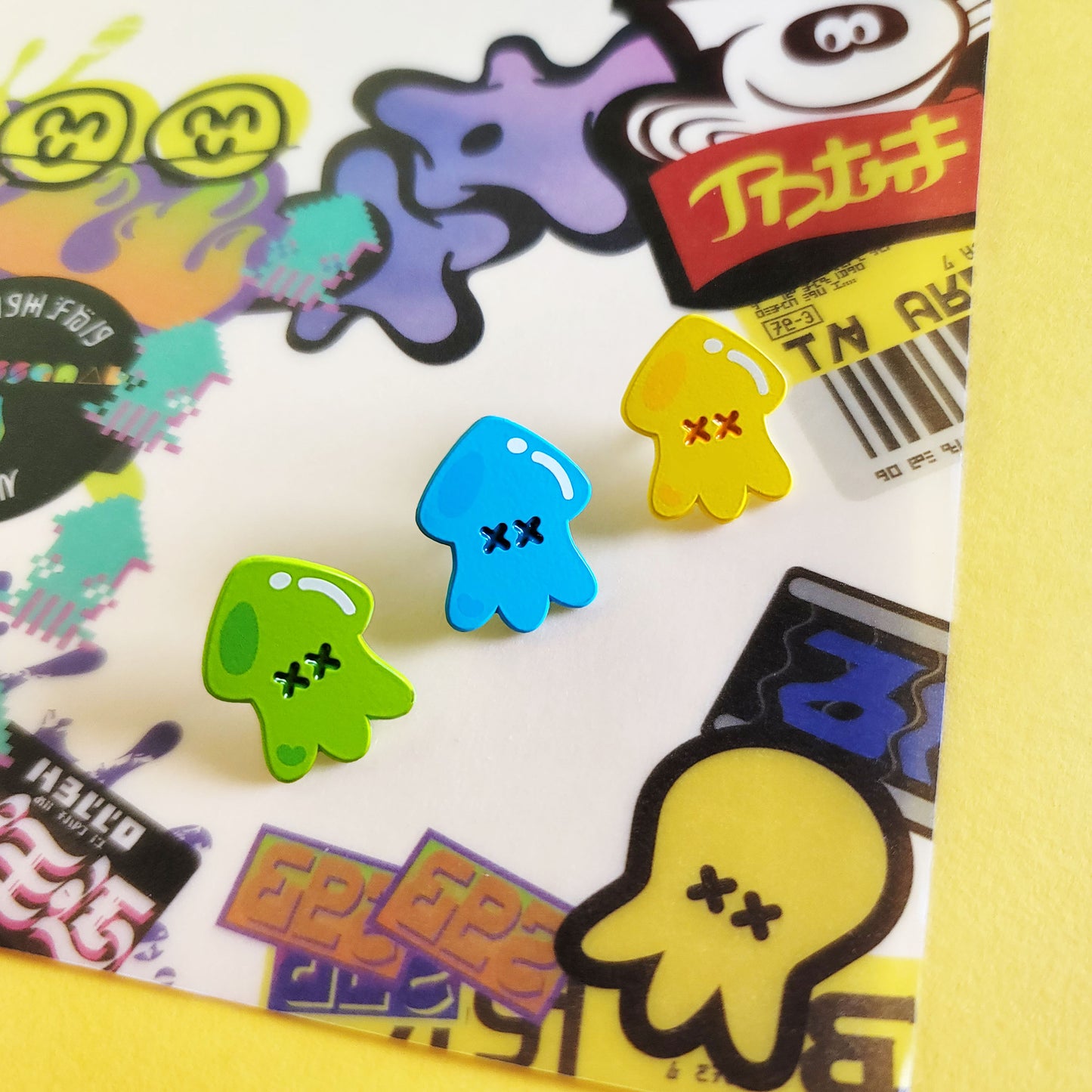 Splatoon Gummy Squib Mini Pins