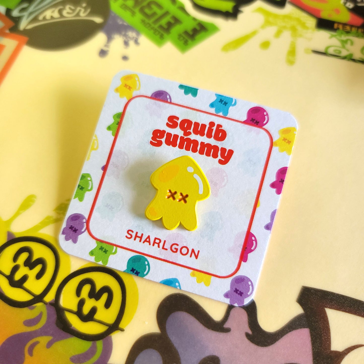 Splatoon Gummy Squib Mini Pins