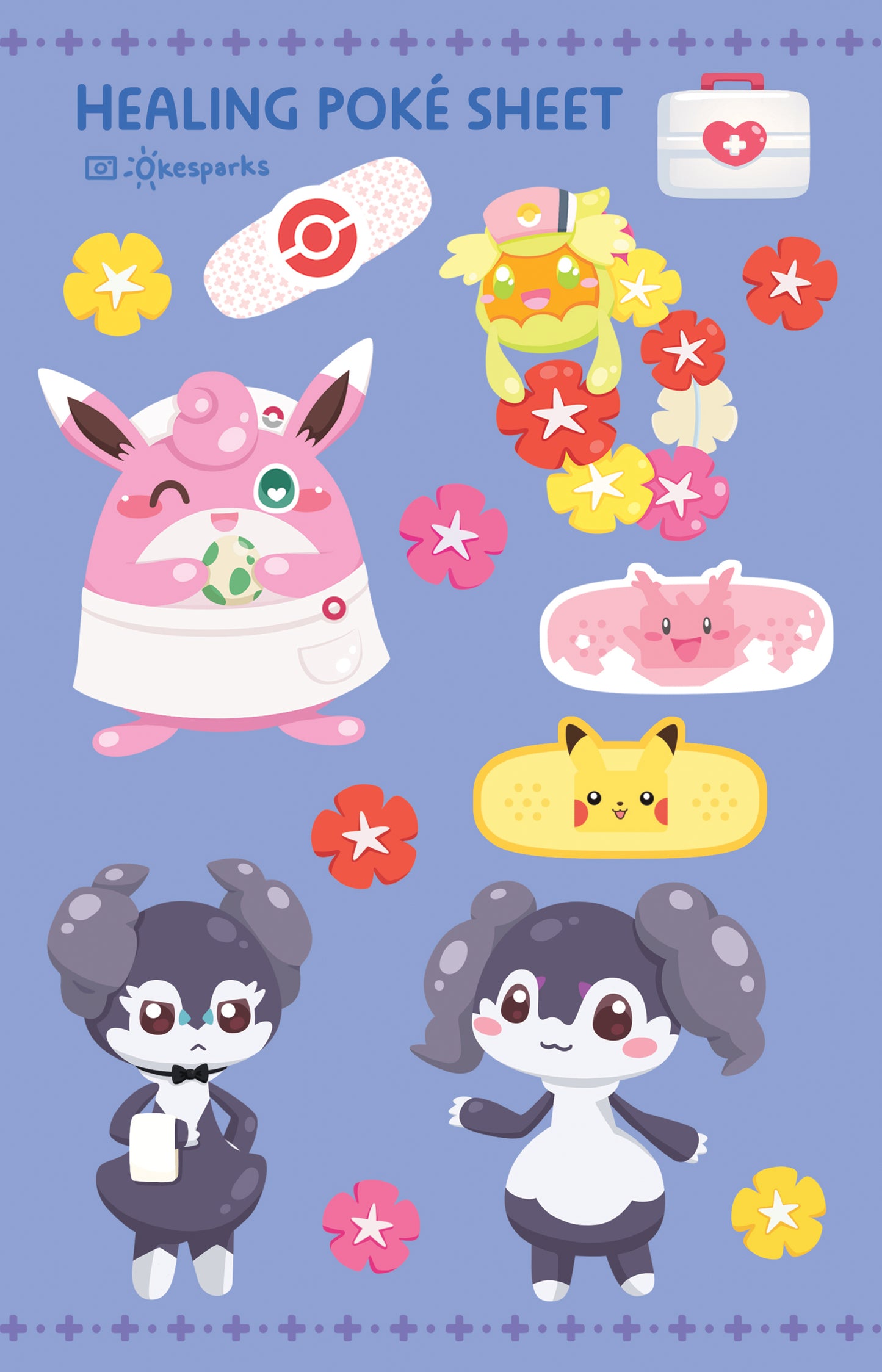 Healing Pokemon Sticker Sheets