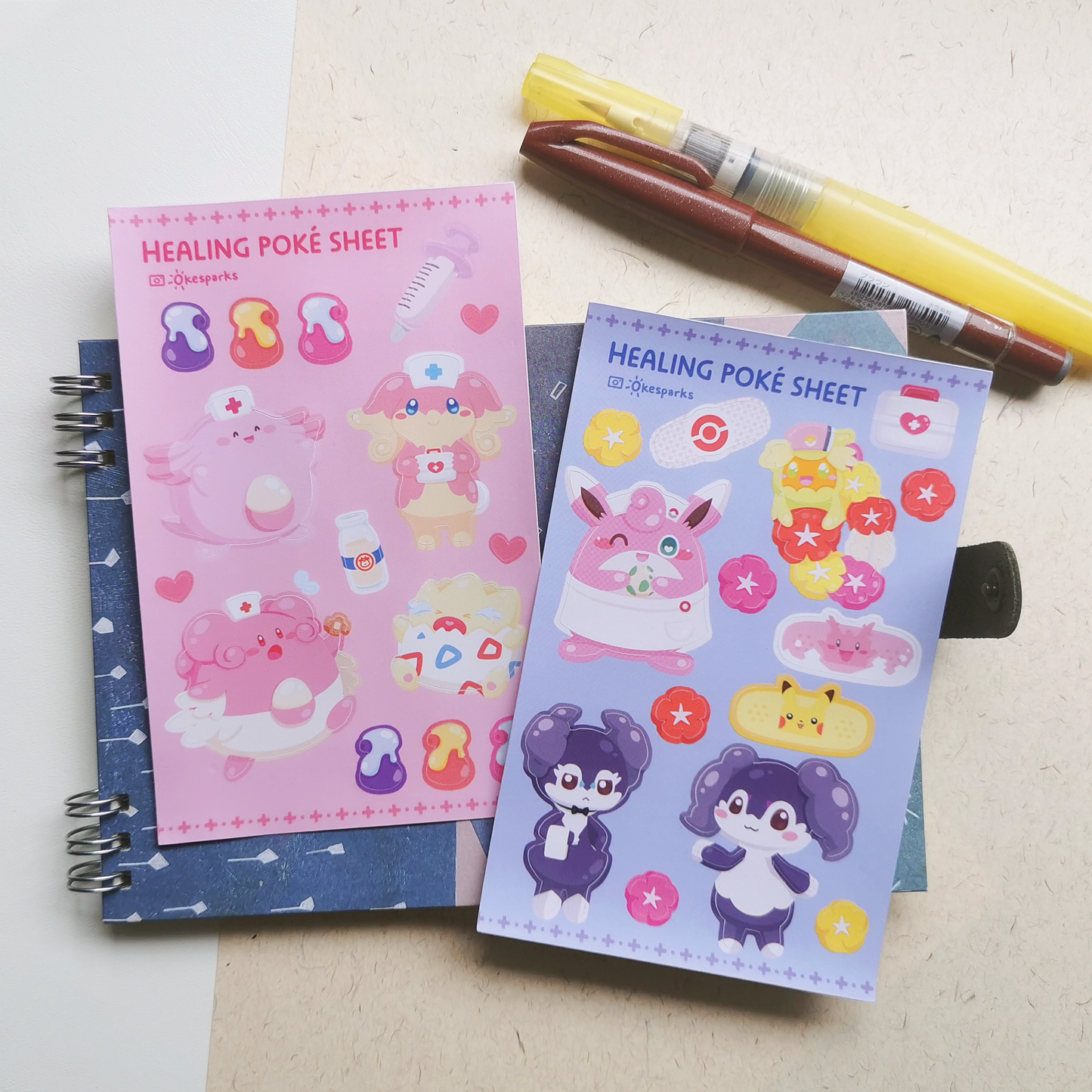 Healing Pokemon Sticker Sheets