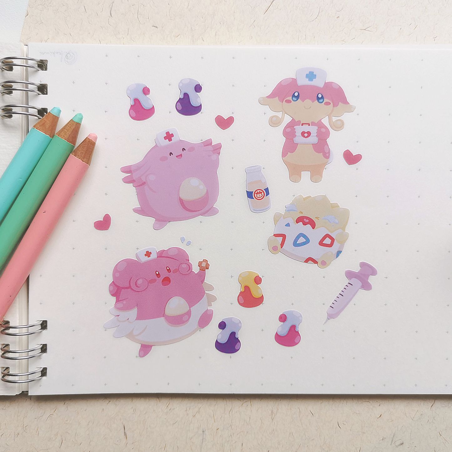 Healing Pokemon Sticker Sheets