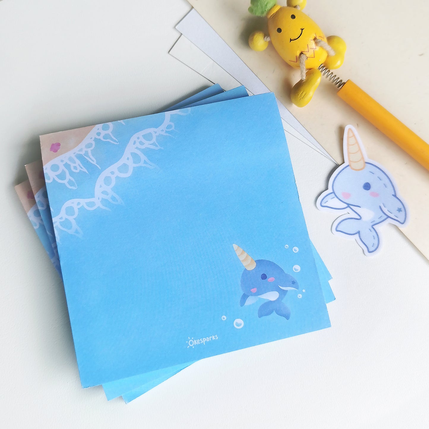 Hugs X Cuddles Narwhal Memo Note Pad