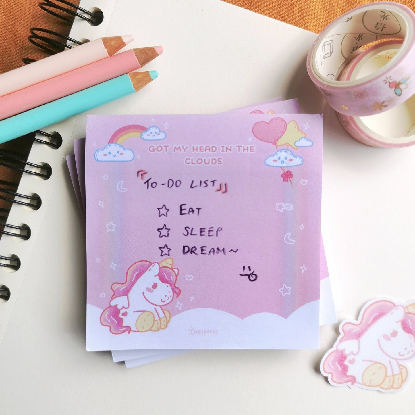Hugs X Cuddles Unicorn Memo Note Pad