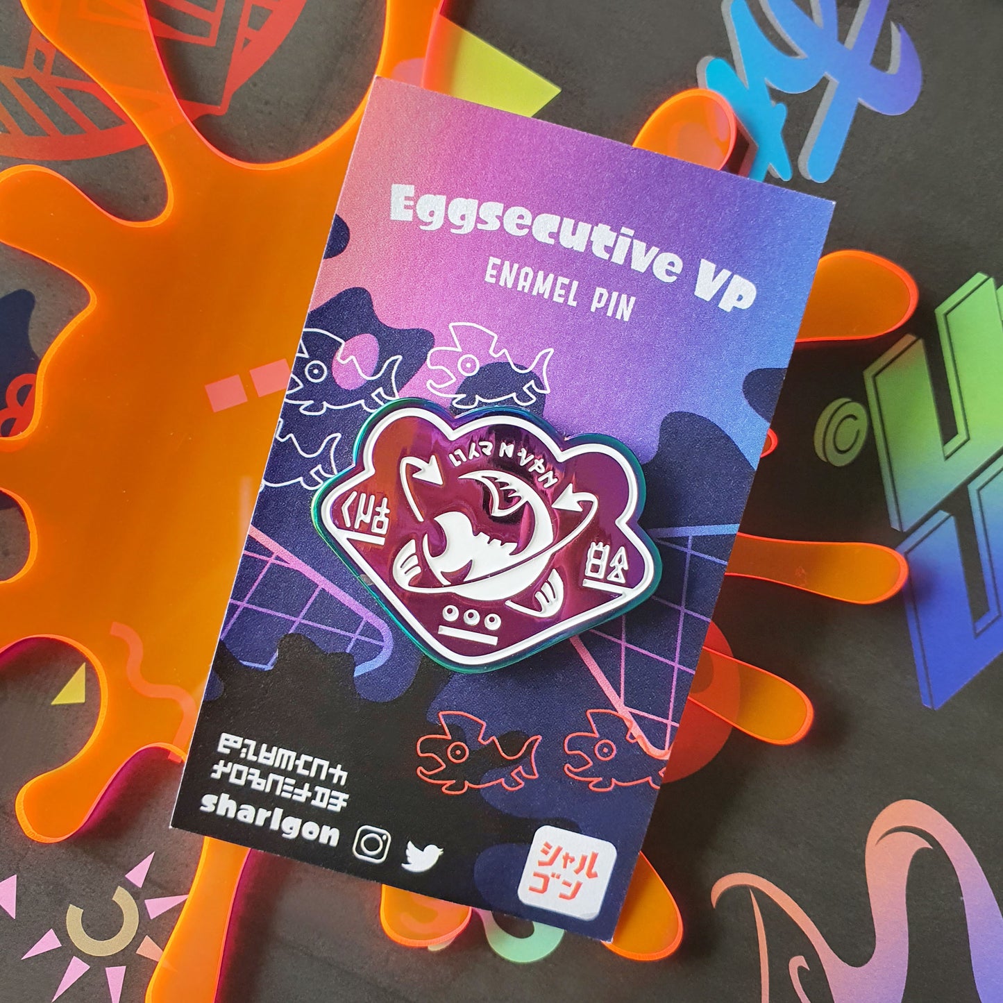 Grizzco Eggsecutive VP Holo Enamel Pin