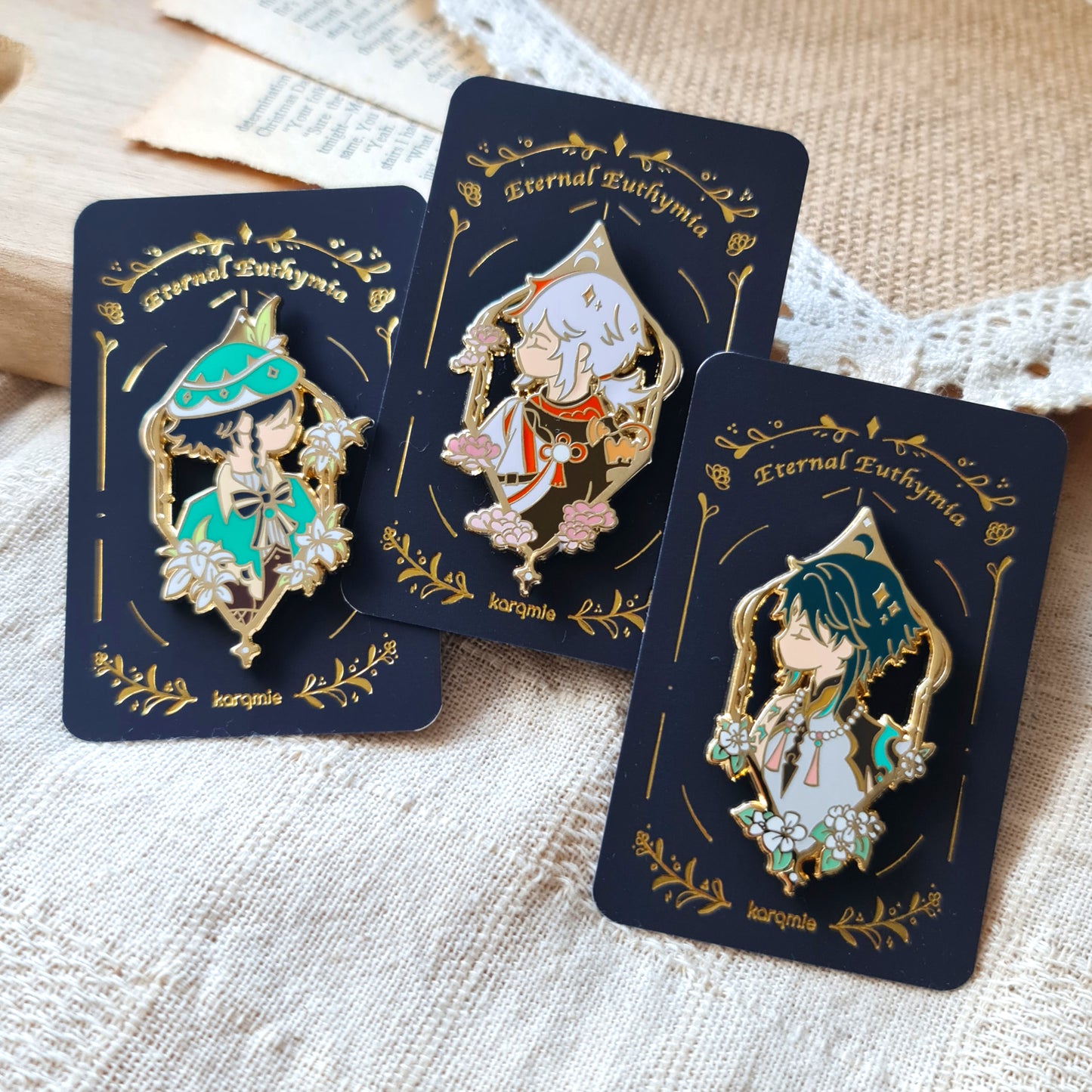 Eternal Euthymia | Genshin Impact Kazuha Xiao Venti Enamel Pin