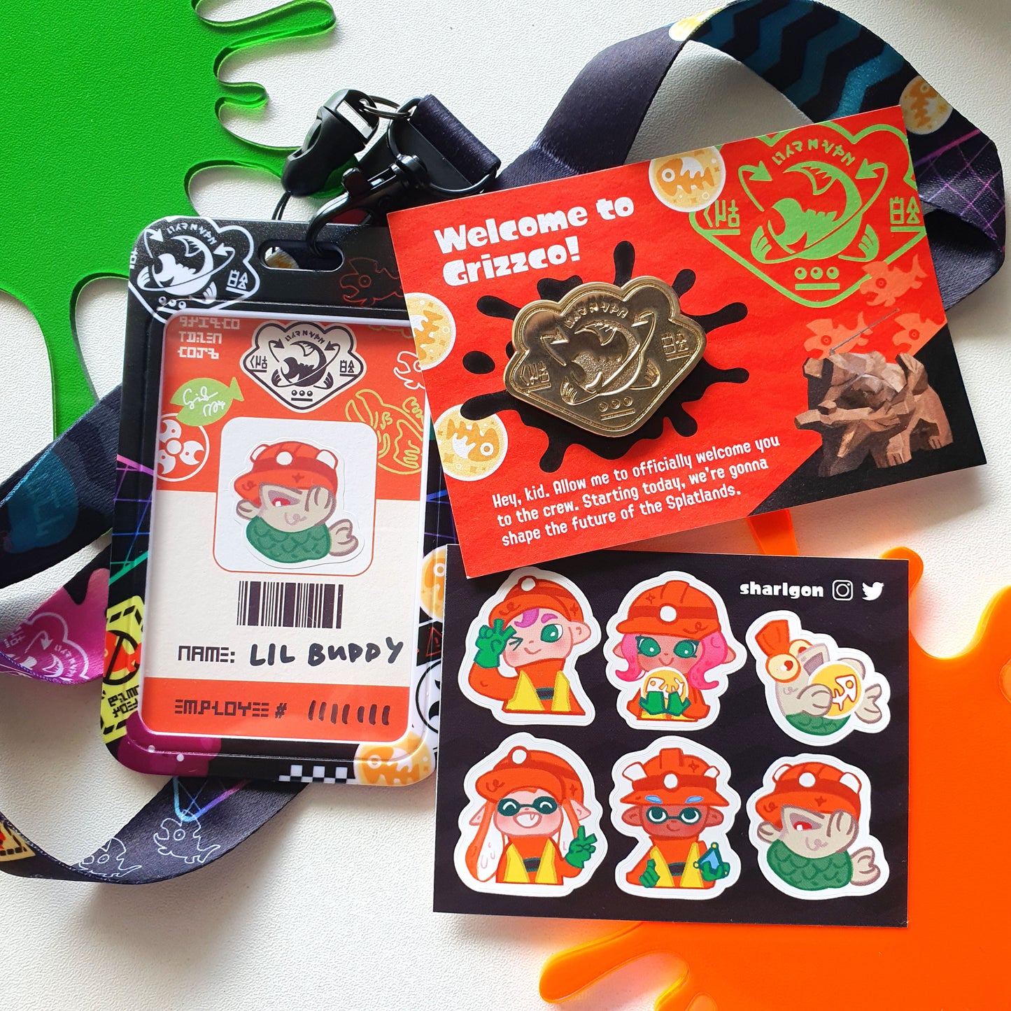 Grizzco Card Holder & Enamel Pin