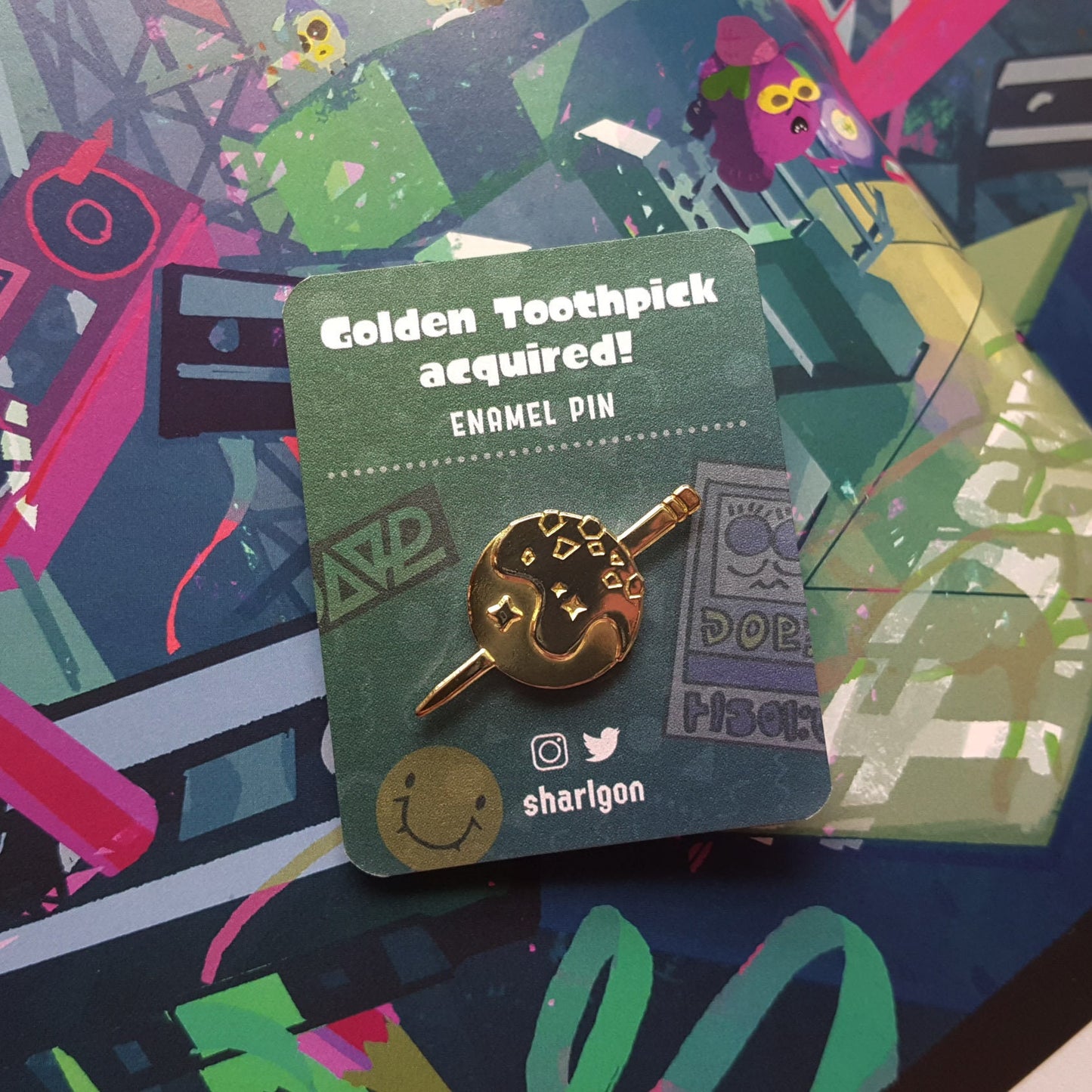 Splatoon 2 Golden Toothpick Enamel Pin