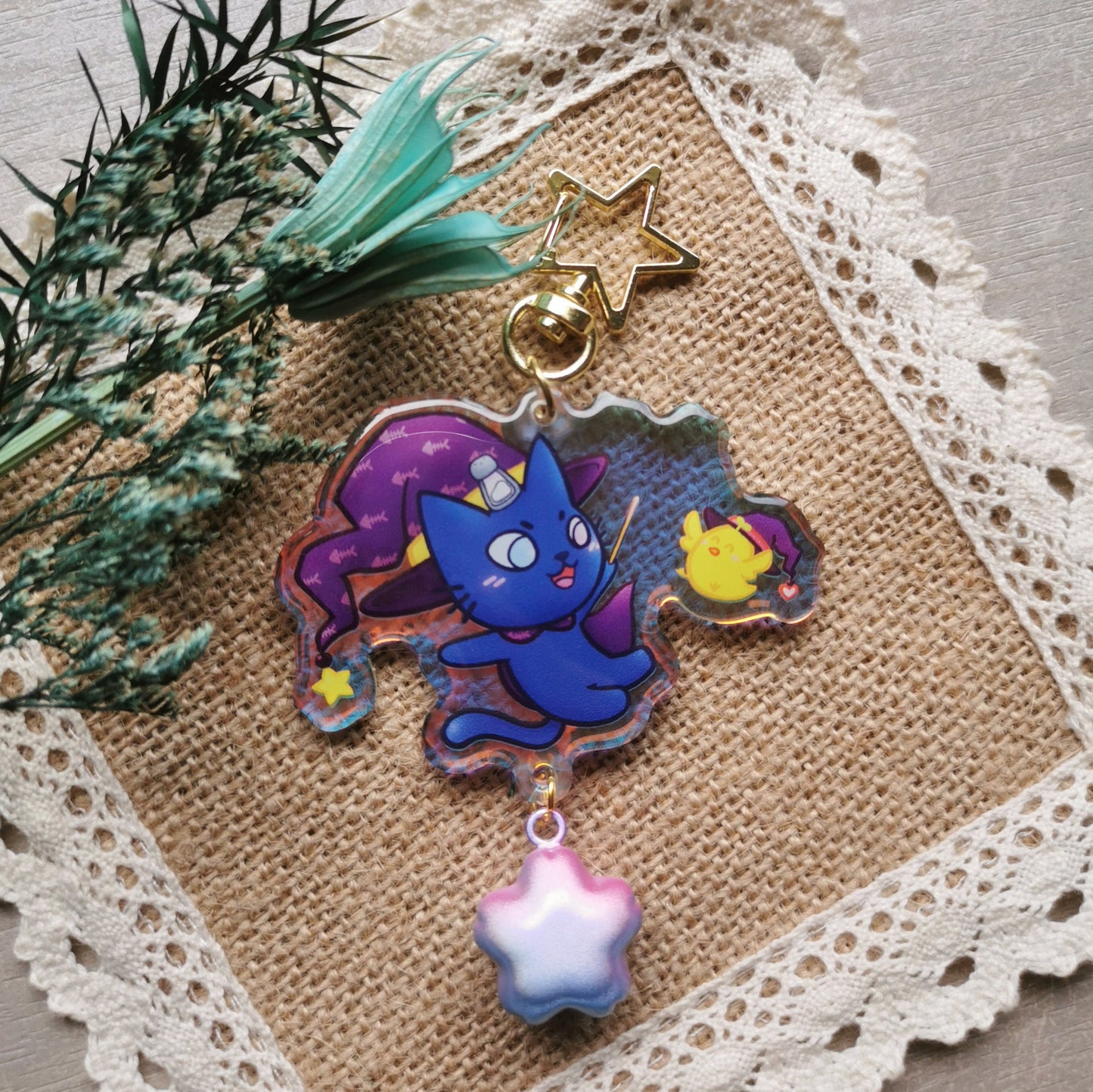 Magical Salty Kun & Nugget Holographic Charm