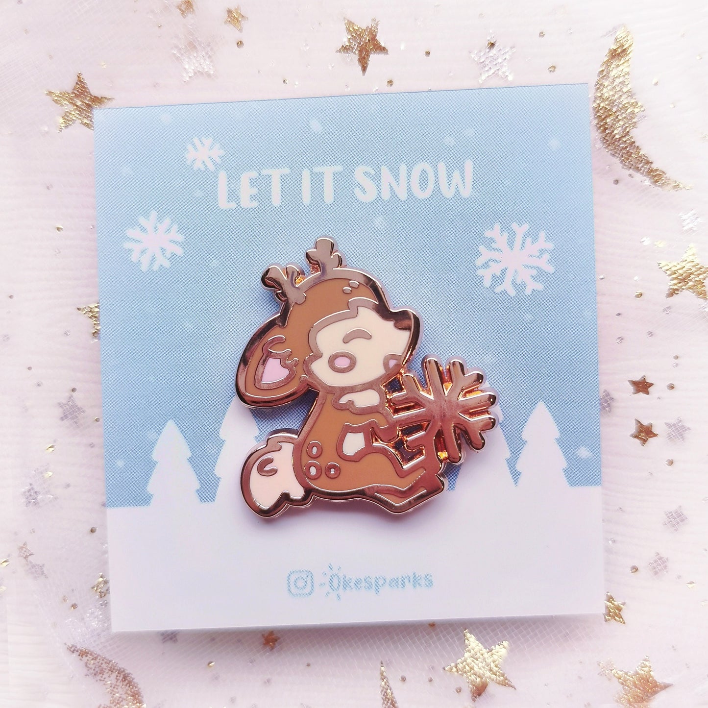Snowflake Baby Deer Enamel Pin