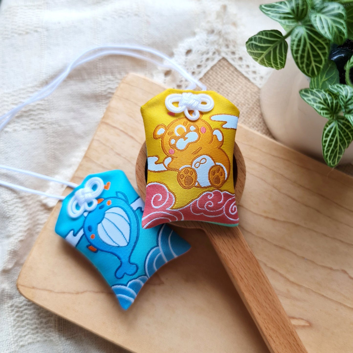 Genshin Impact Embroidered Omamori | Guoba Xiangling Childe Whale