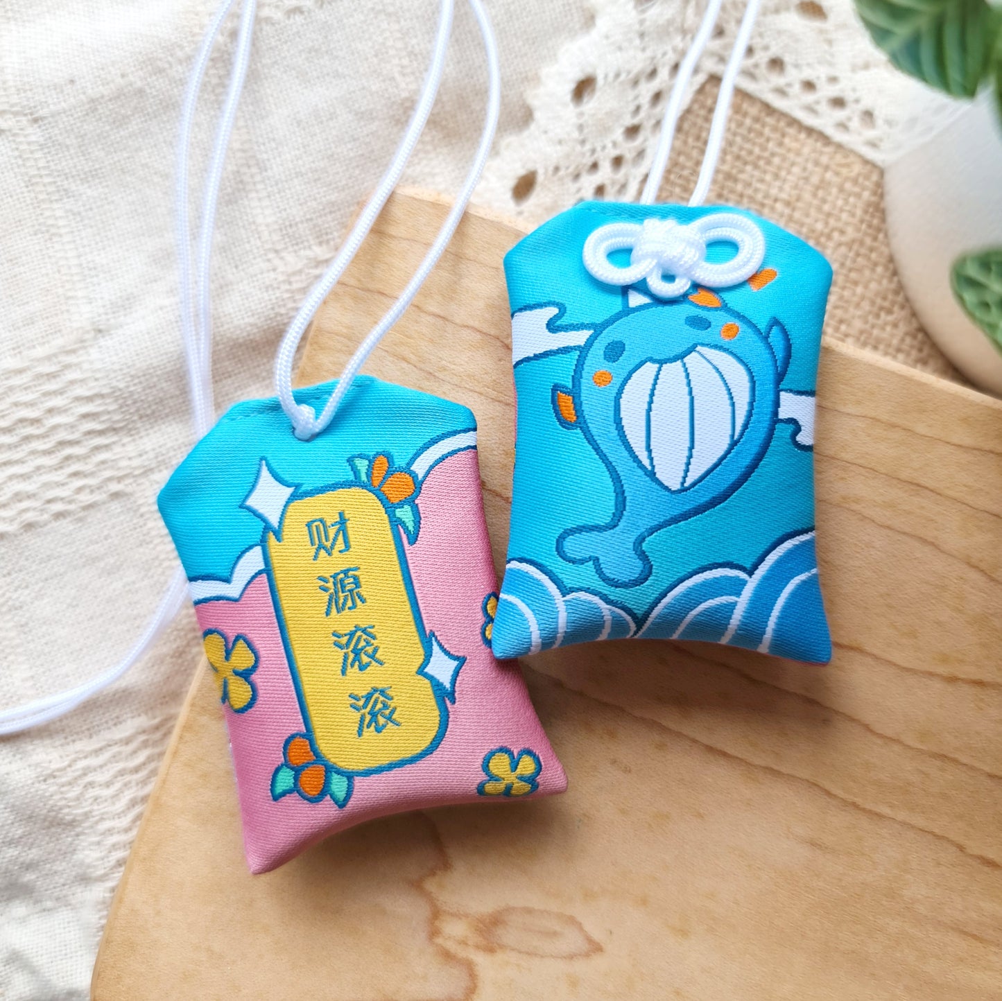 Genshin Impact Embroidered Omamori | Guoba Xiangling Childe Whale