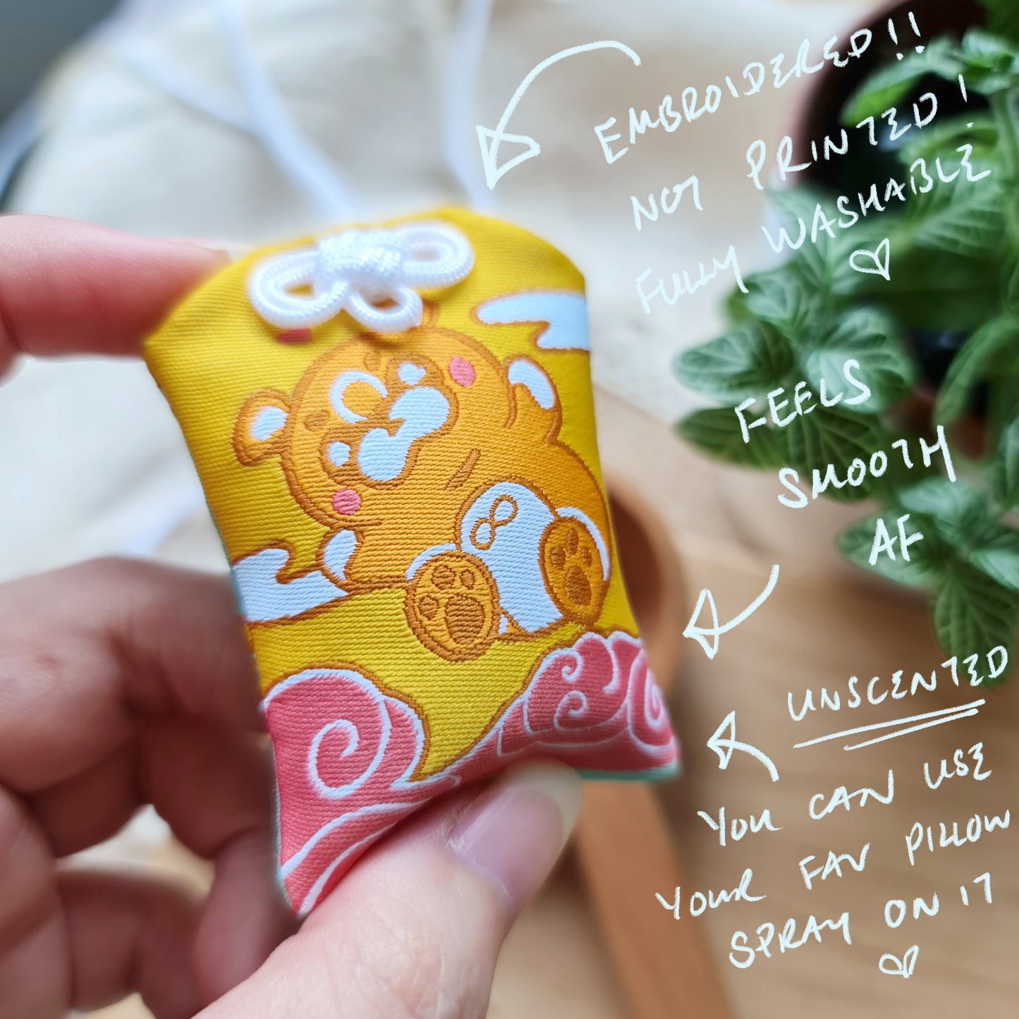 Genshin Impact Embroidered Omamori | Guoba Xiangling Childe Whale