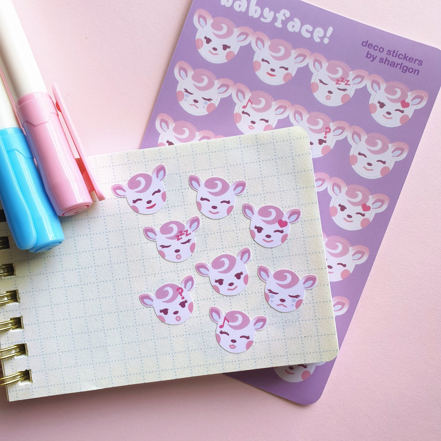 Animal Crossing Babyface Mini Deco Sticker Sheet | Series 1