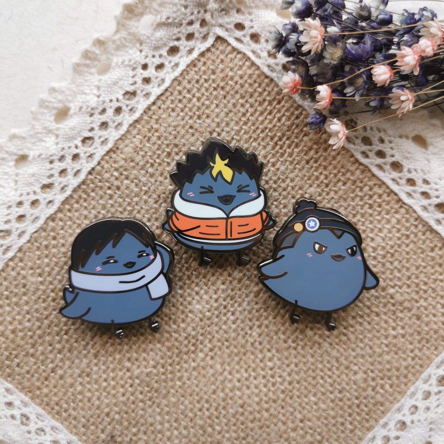 HQ Year 2s Karasuno Winter Birb Enamel Pin