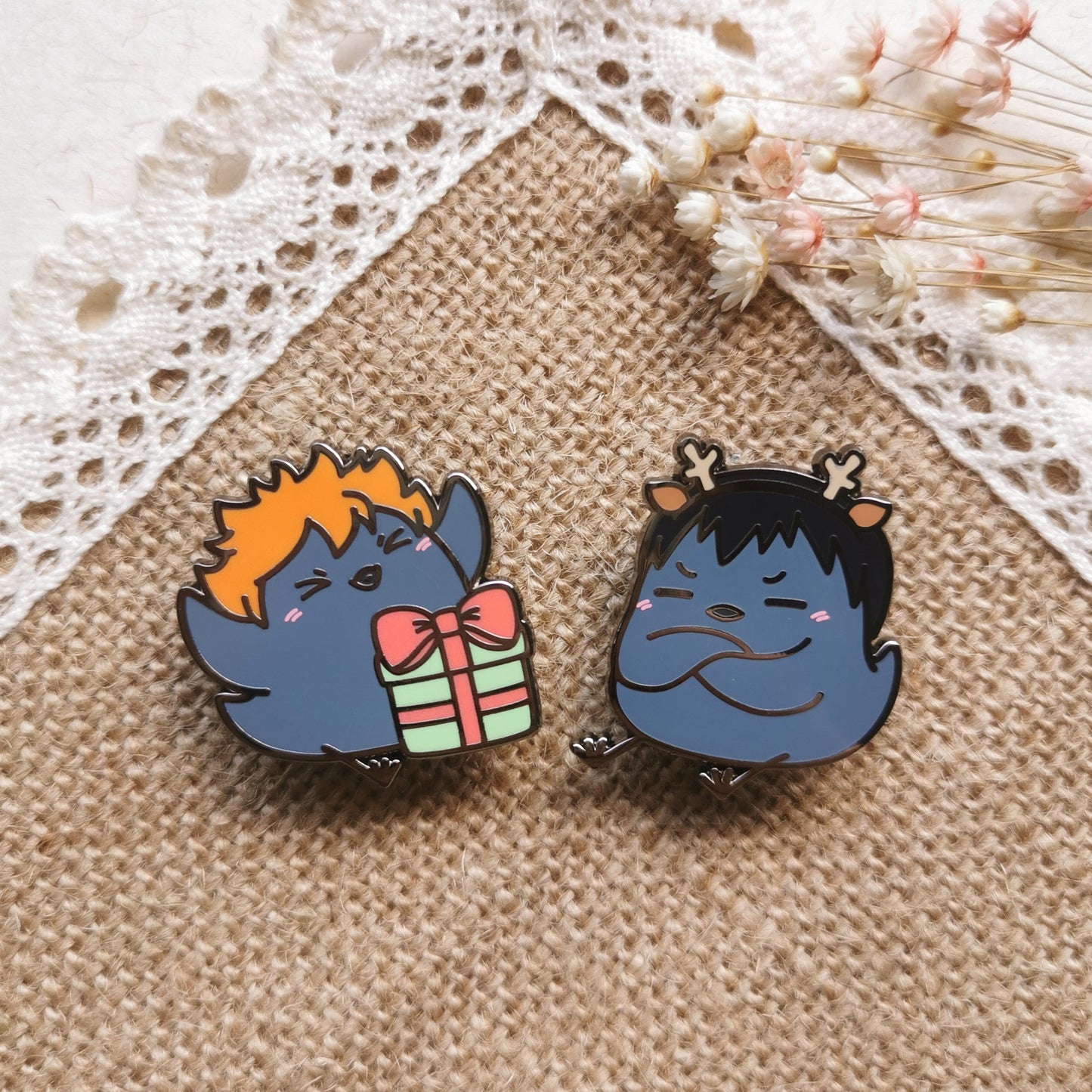 HQ Year 1s Karasuno Winter Birb Enamel Pin