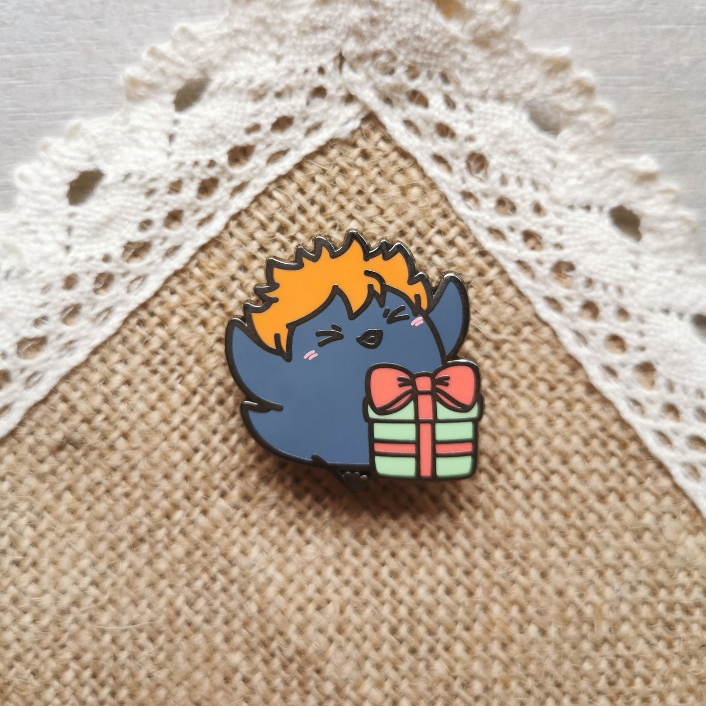 HQ Year 1s Karasuno Winter Birb Enamel Pin