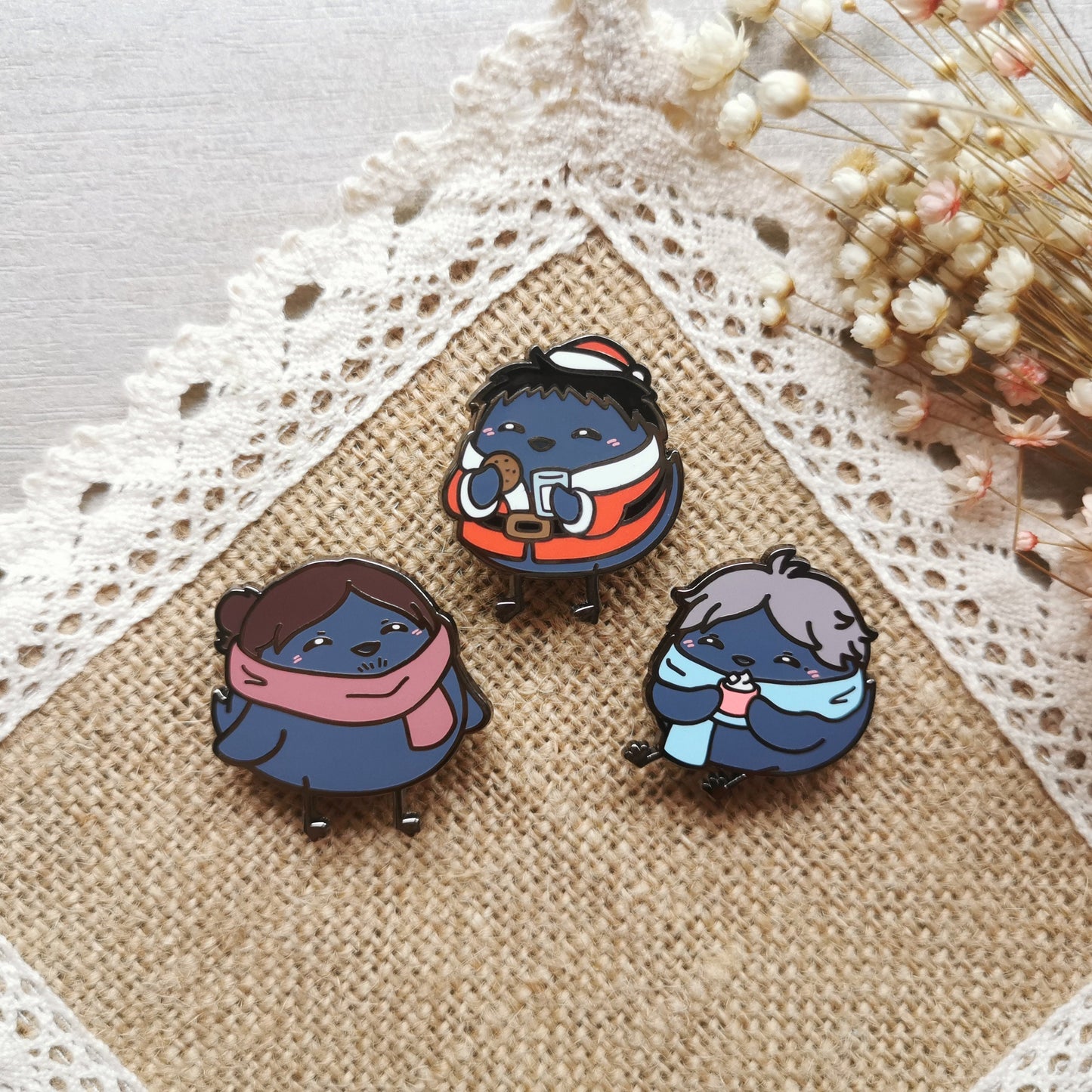 HQ Year 3s Karasuno Winter Birb Enamel Pin