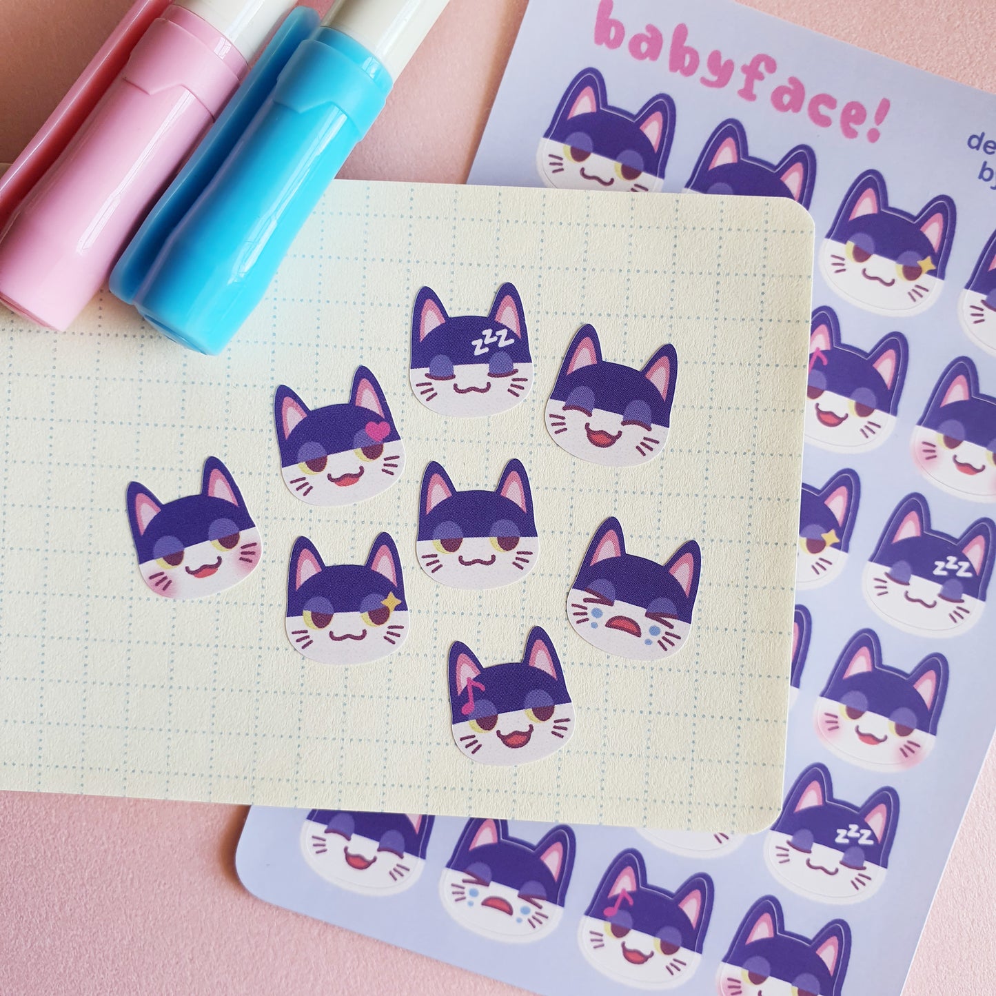 Animal Crossing Babyface Mini Deco Sticker Sheet | Series 1