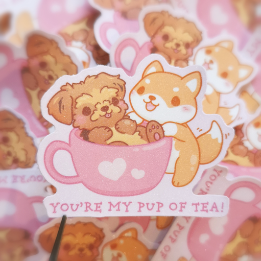 You're my Pup of tea Glitter Sticker