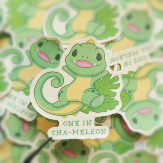 One in Cha-meleon Glitter Sticker