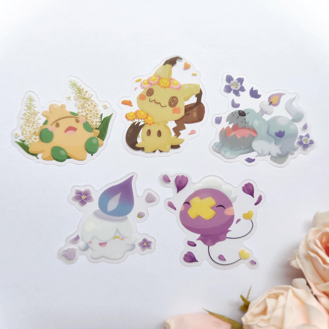 Spring Pocket Friends Clear Stickers