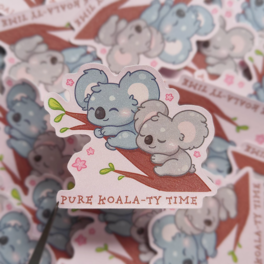 Pure Koala-ty Time Glitter Sticker