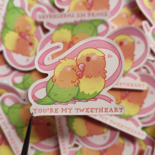 You're My Tweetheart Glitter Sticker