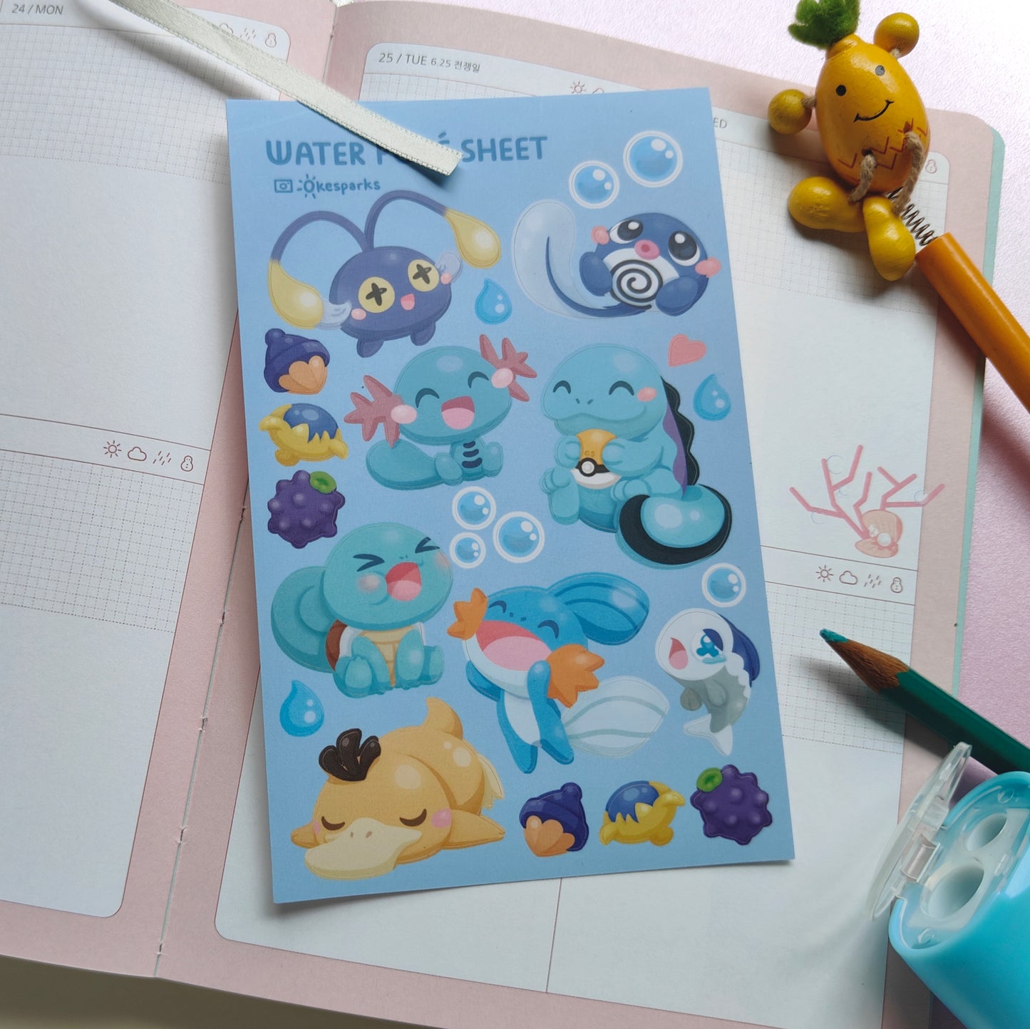 Fire Grass Water Sticker Sheets