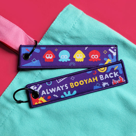 Splatoon Always Booyah Back Embroidered Tag