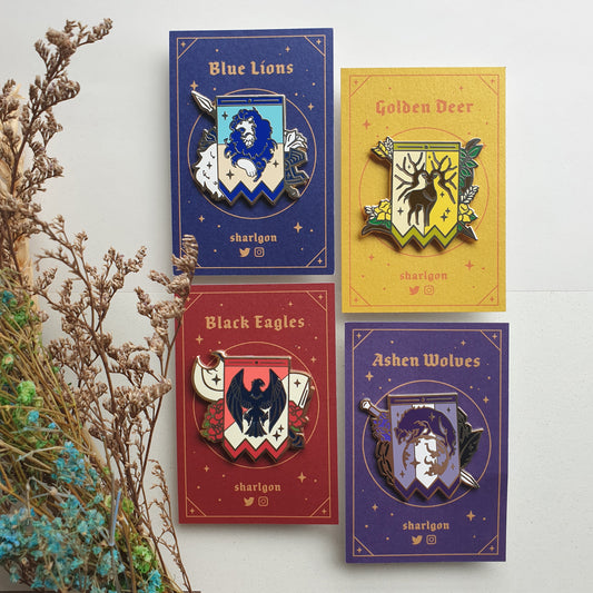 Three Houses House Badge Enamel Pins