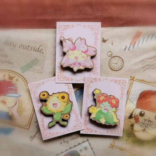 Spring Pocket Friends Wooden Pins