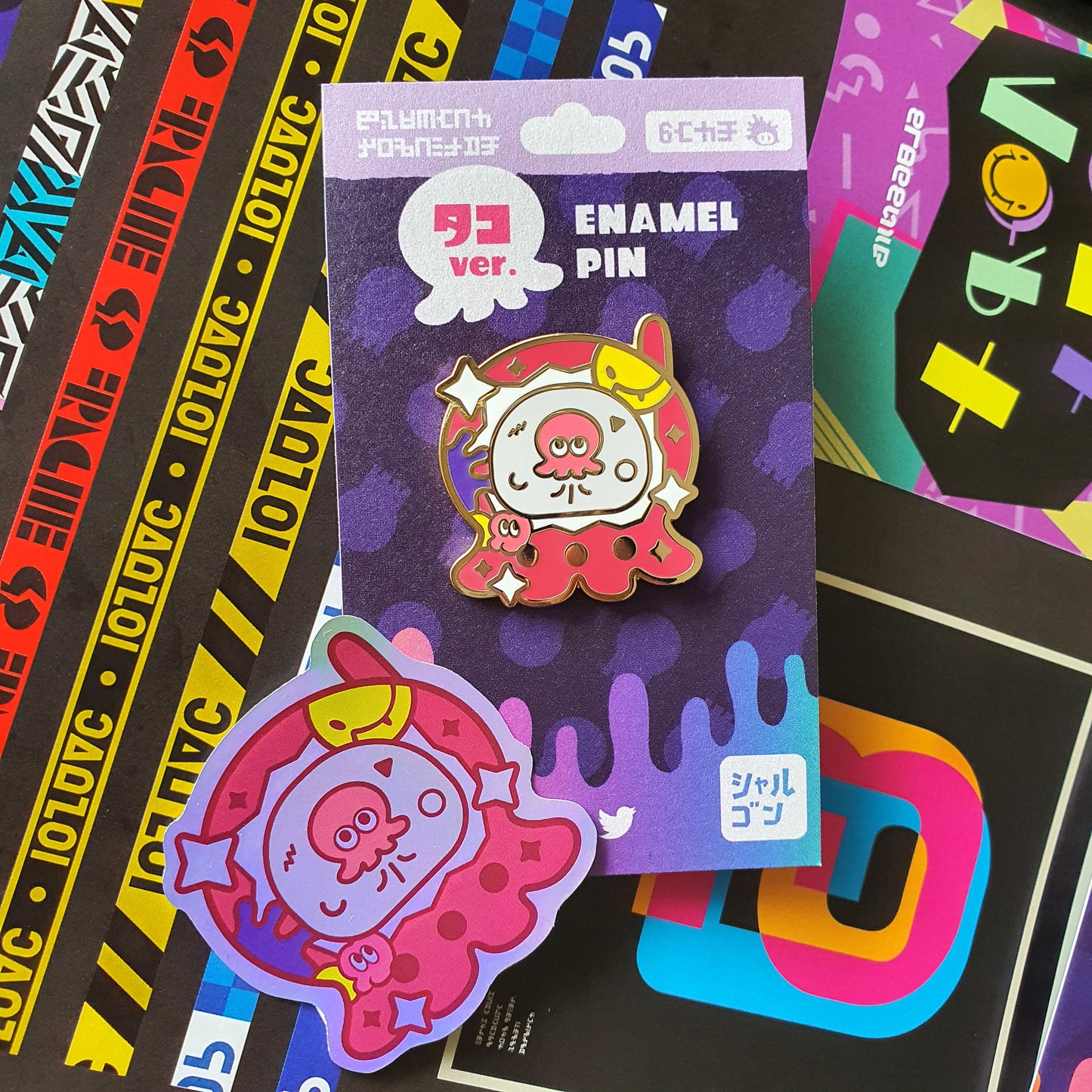Ika & Tako-gotchi Enamel Pin