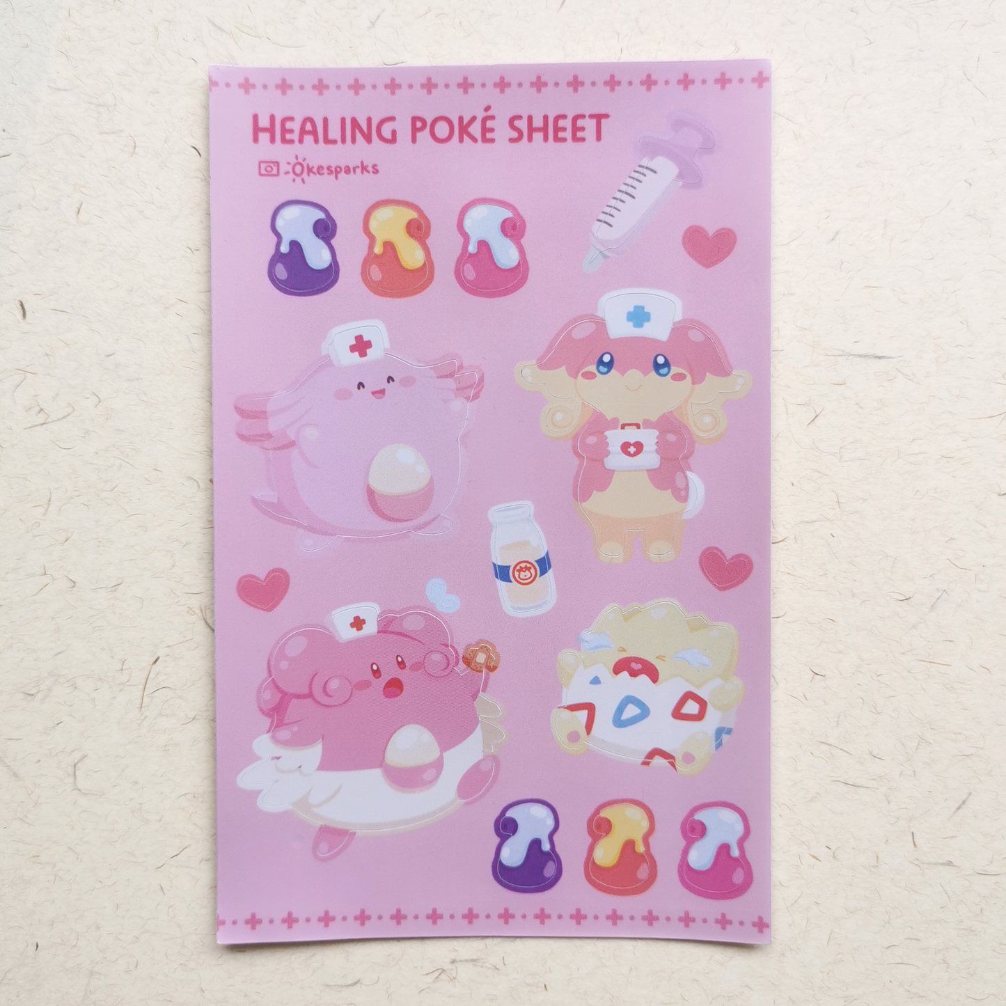Healing Pokemon Sticker Sheets