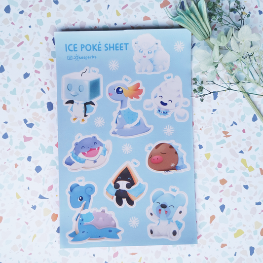 Ice Pokemon Sticker Sheet