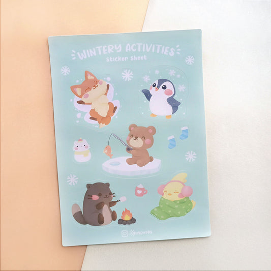 Wintery Activities Sticker Sheet