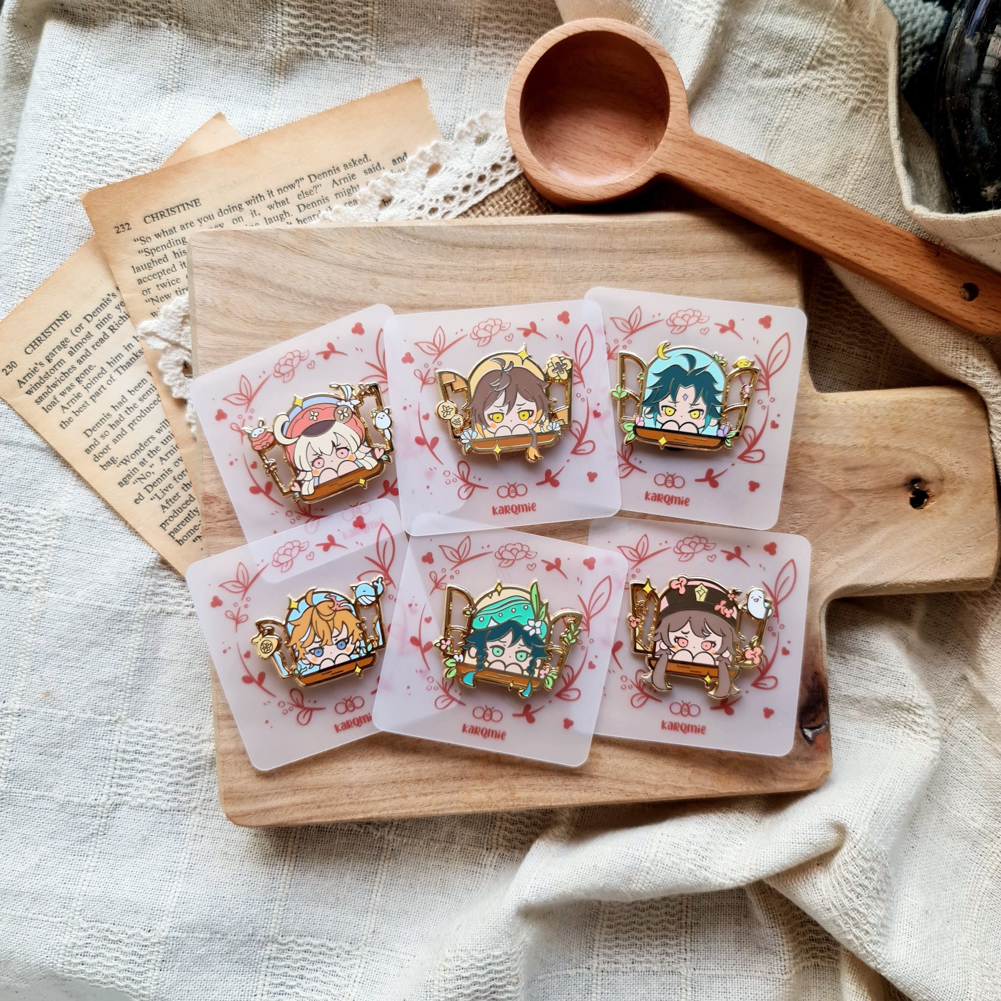 Klee  Genshin Hello Traveller! Clear Resin Enamel Pin Collection –  Saltyboos