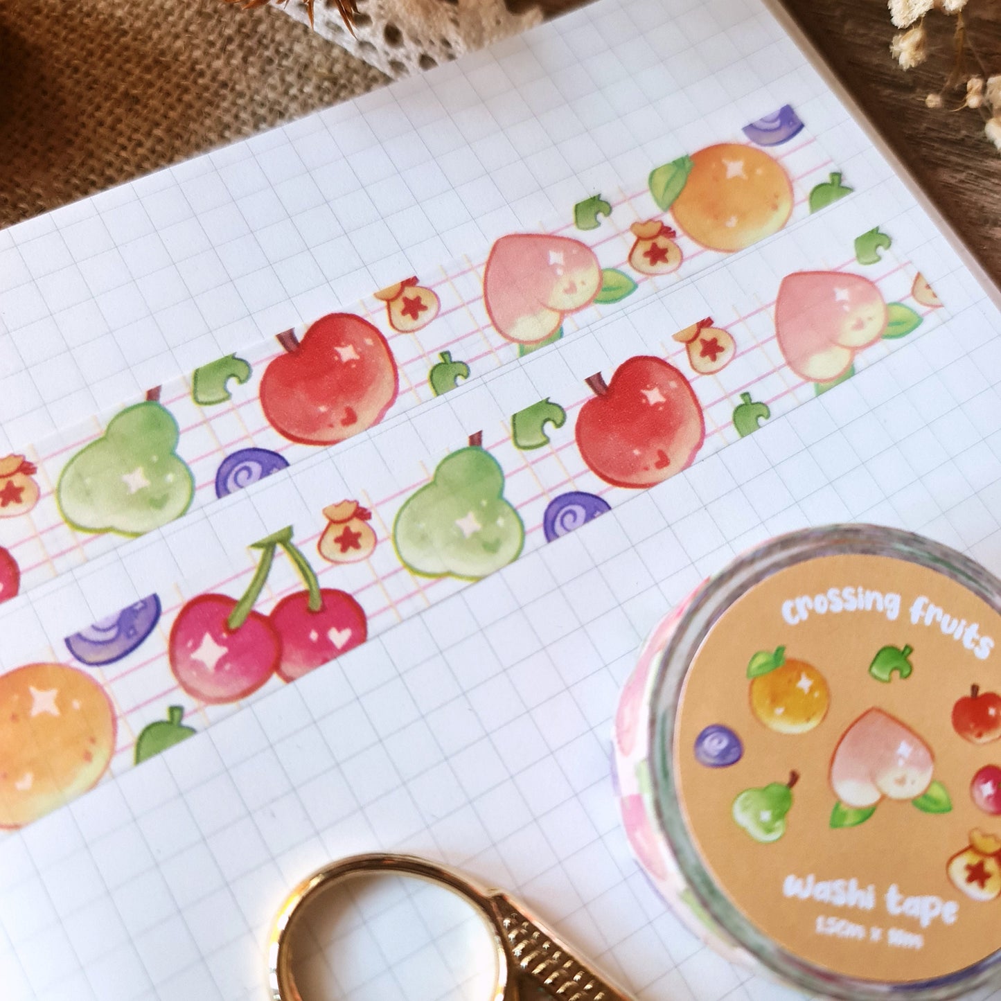 Washi Tape - Animal Crossing Fruits Washi Deco Tape