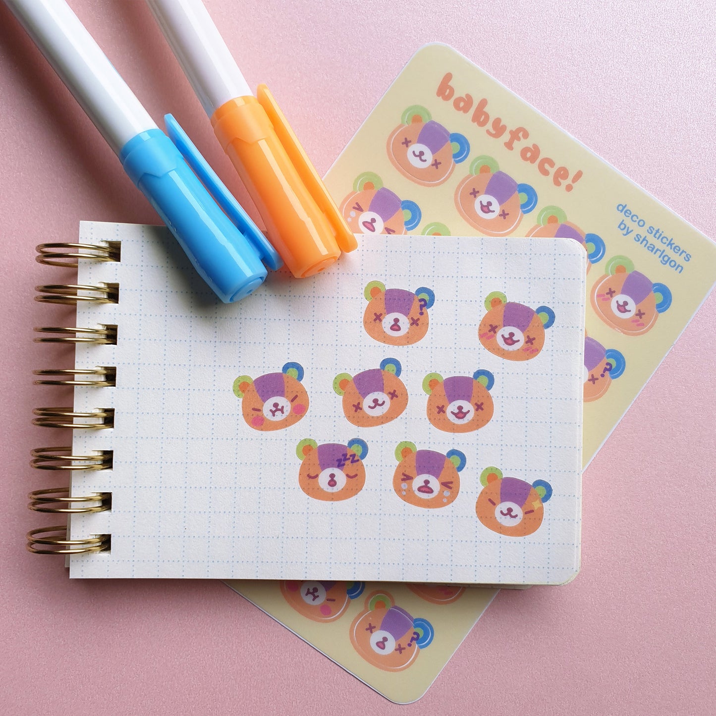 Ships from 22 June | Animal Crossing Babyface Mini Deco Sticker Sheet | Series 1