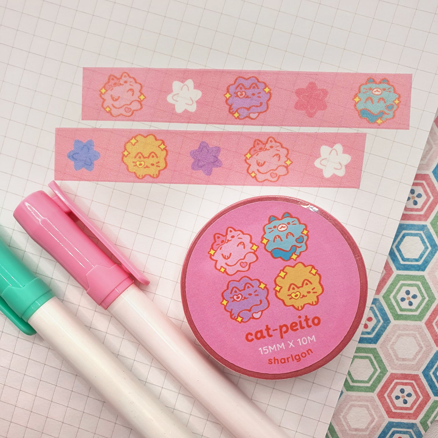 Ships from 22 June | Konpeito Candy Cats Washi Tape